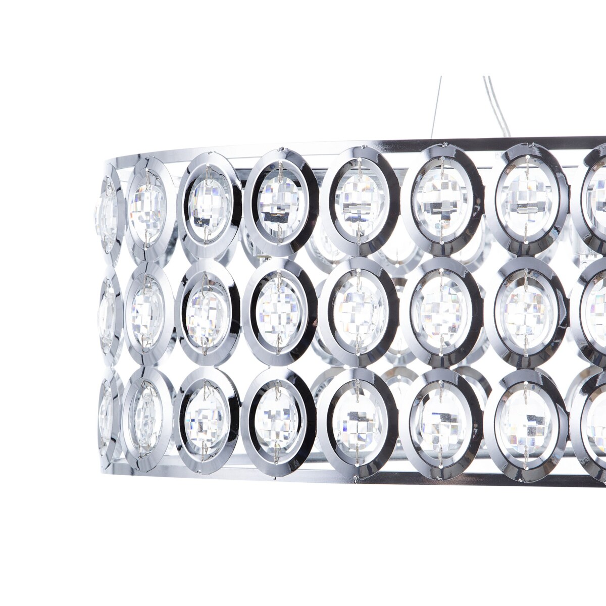 Lampa wisząca metalowa srebrna TENNA