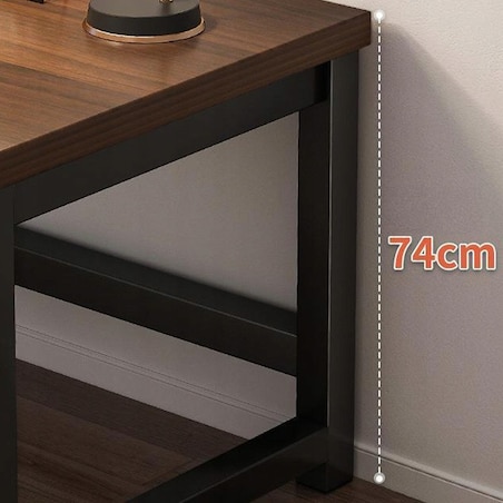 Biurko komputerowe nowoczesne ciemny buk industrialne loft 120 cm gamingowe