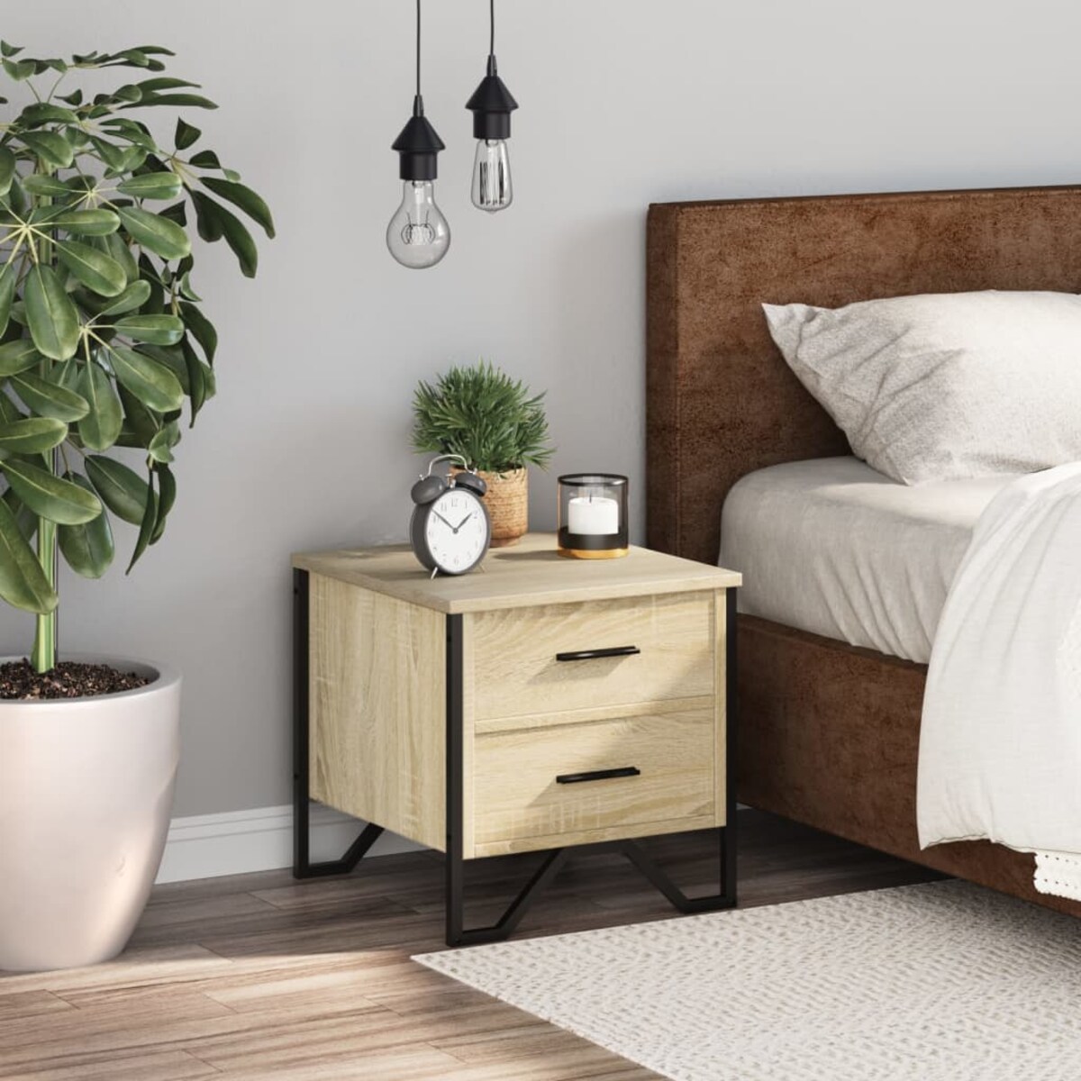 vidaXL Szafka nocna, dąb sonoma, 40x41x40 cm, materiał drewnopochodny