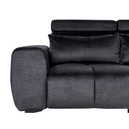 Sofa 2-osobowa welurowa czarna VEGAMO