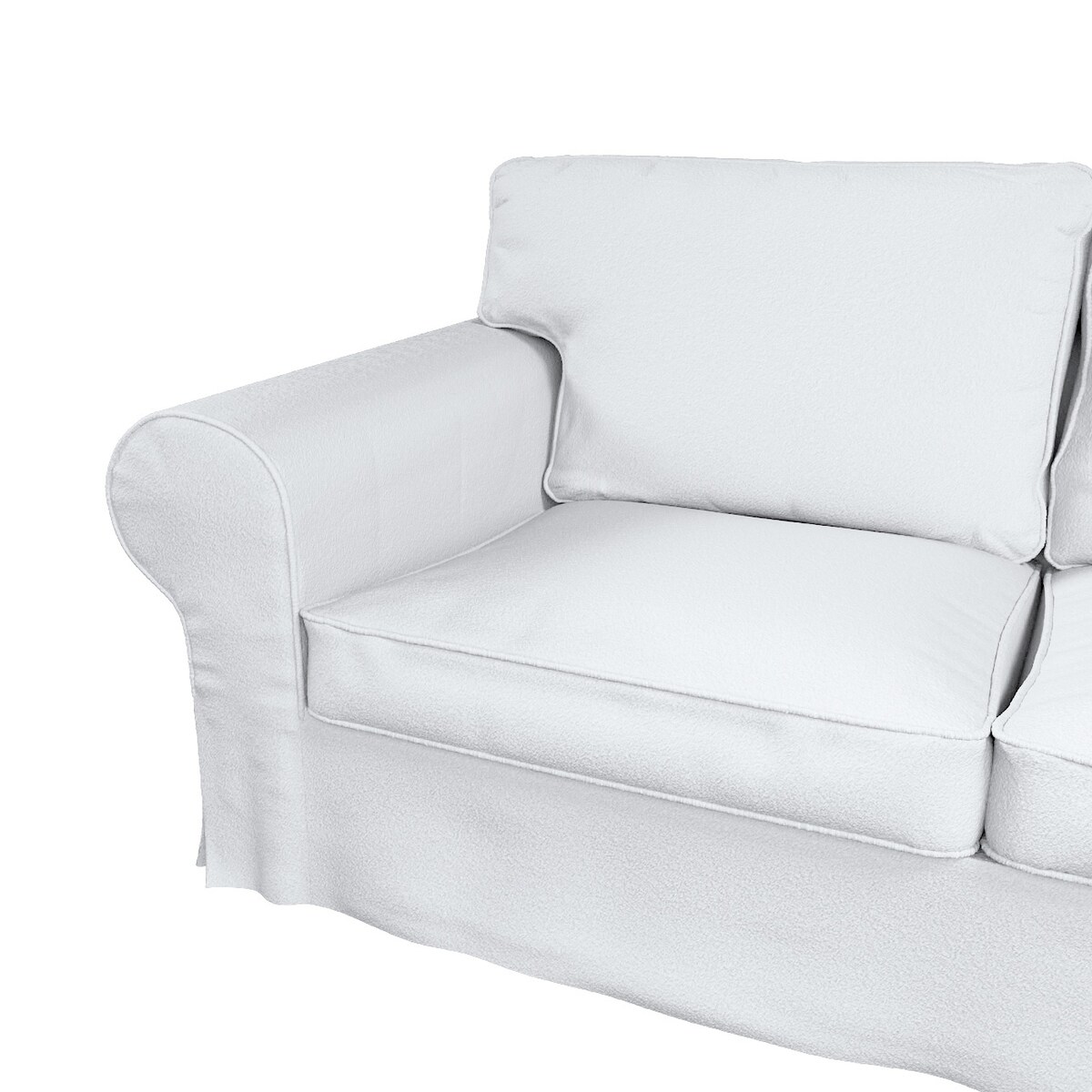 Pokrowiec na sofę Ektorp 2-osobową i leżankę, biała bukla, 252 x 163 x 88 cm, Boucle Teddy