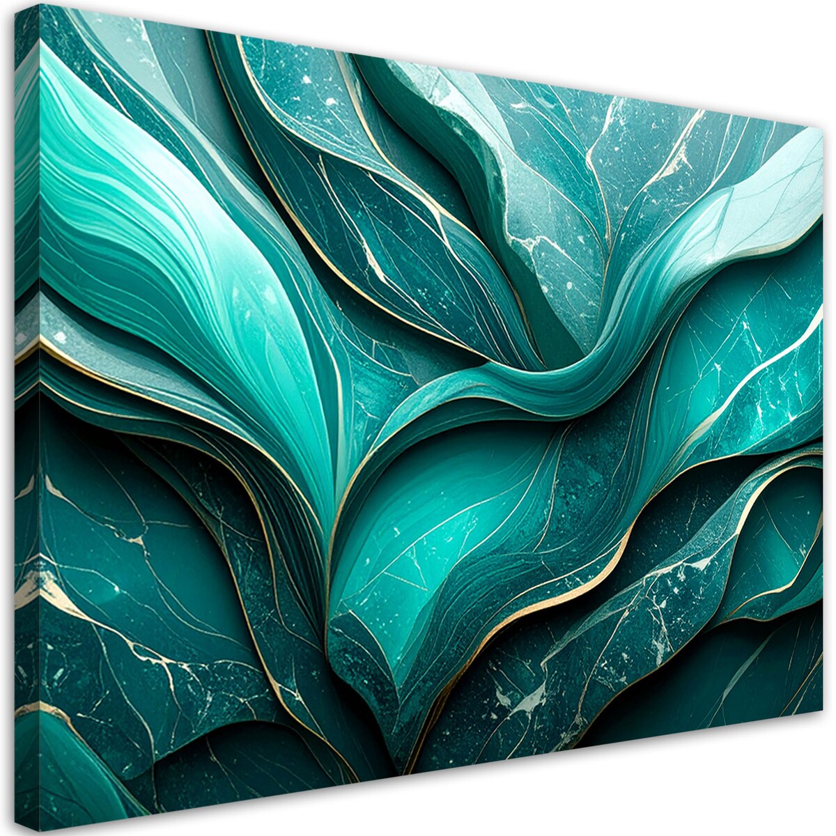Obraz do sypialni salonu kuchni, Marmur Turkusowa Abstrakcja 60x40