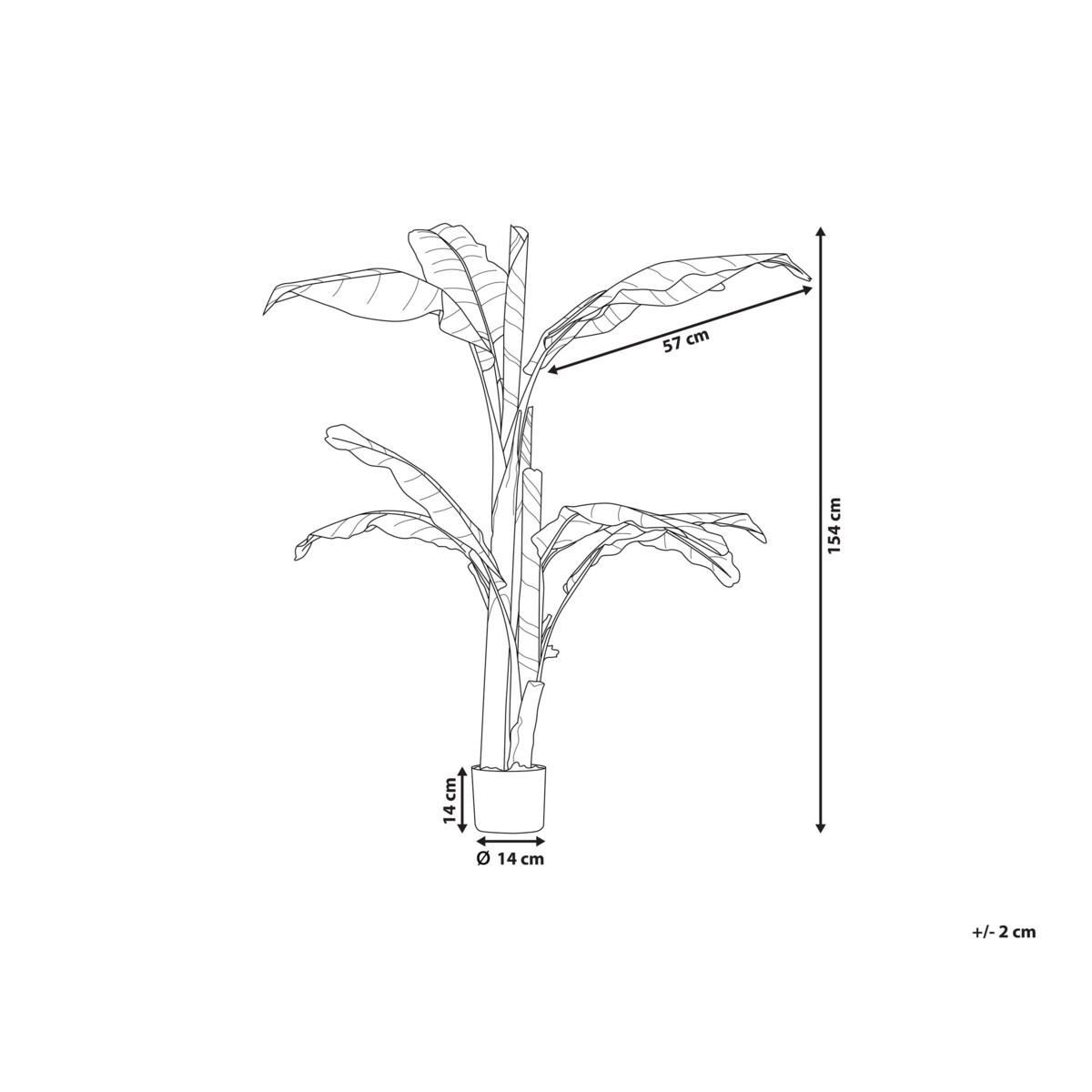 Sztuczna roślina doniczkowa 154 cm BANANA TREE