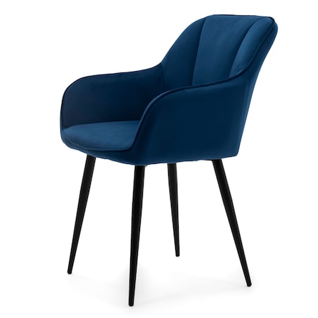 Krzesło tapicerowane welurowe LAGO velvet aksamit granatowe