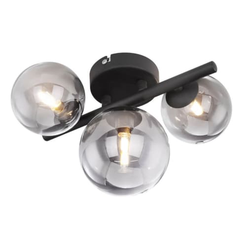 Sufitowa lampa Riha 56133-3W szklana czarna grafitowa