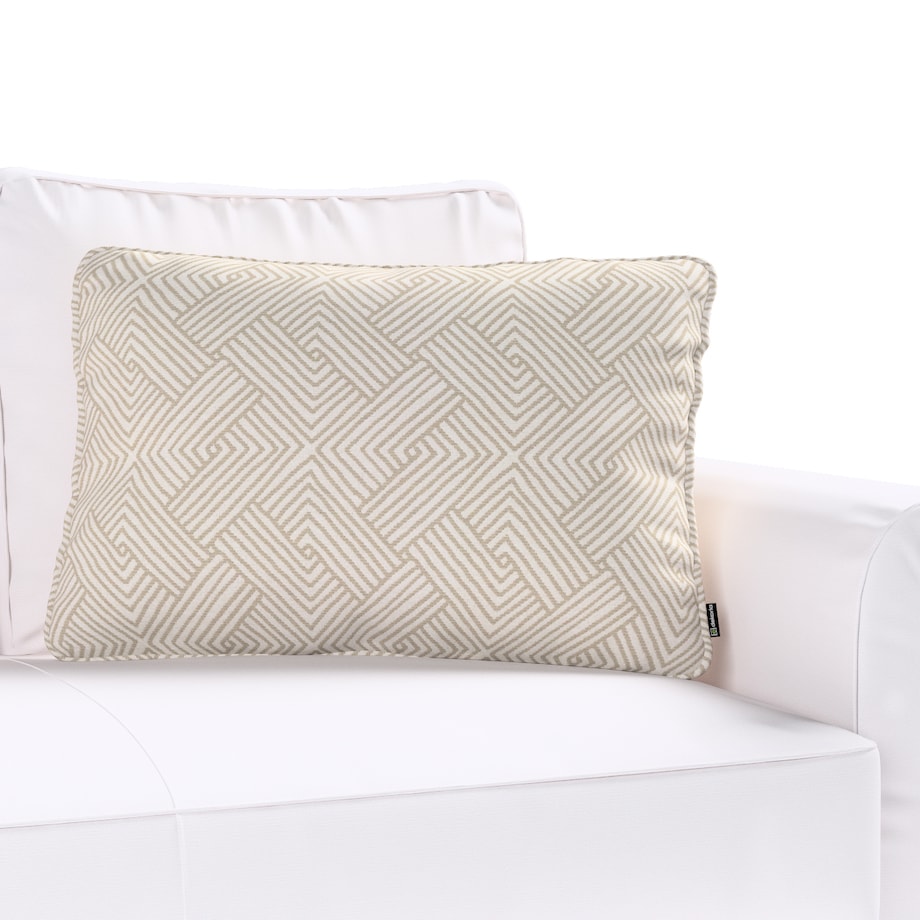 Poszewka Gabi na poduszkę prostokątna 60x40 beżowo-kremowe geometryczne wzory