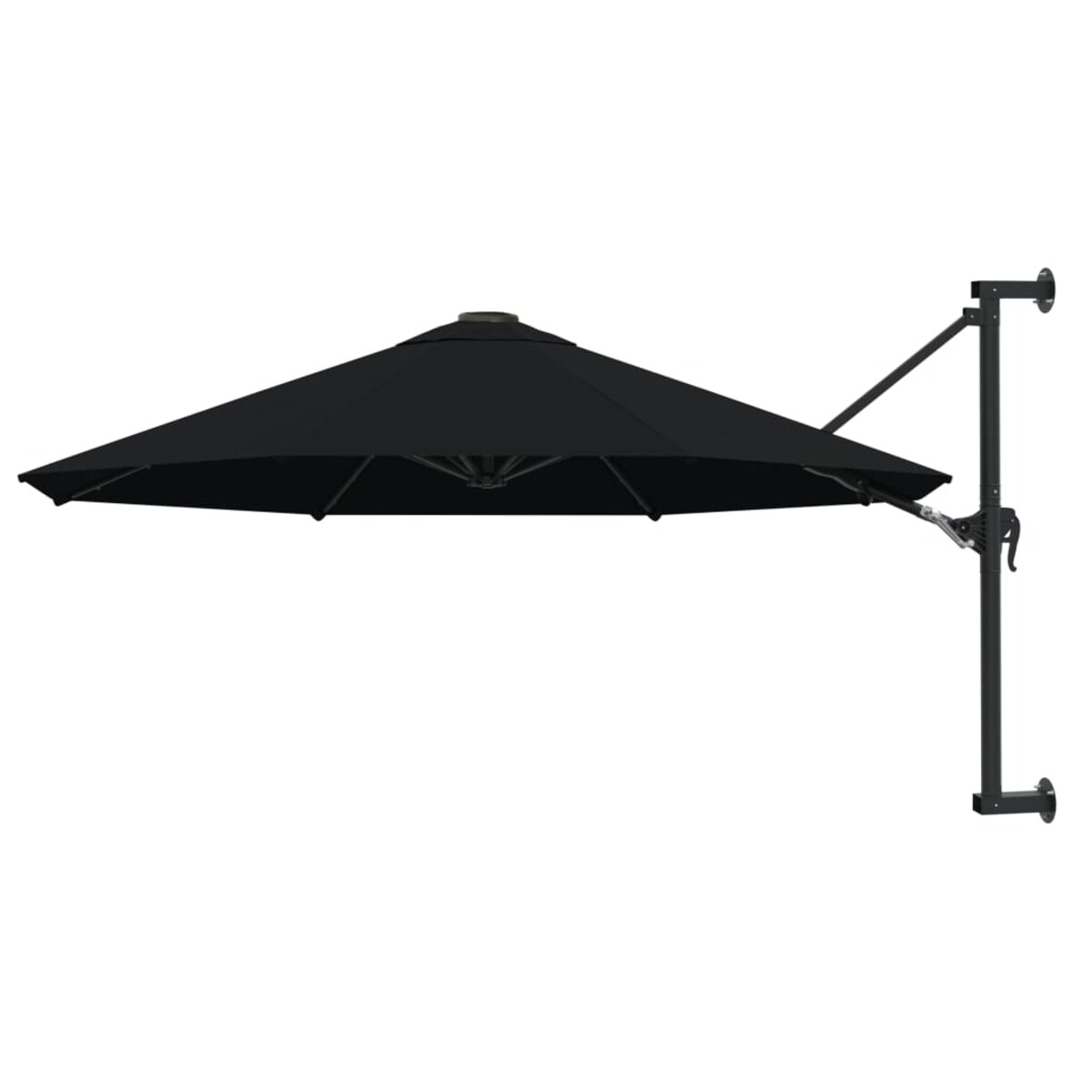 vidaXL Parasol ścienny na metalowym słupku, 300 cm, czarny