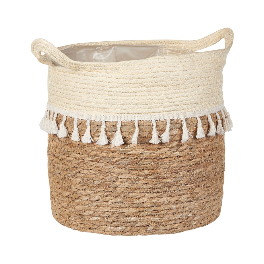 Zestaw 2 koszy na kwiaty z trawy morskiej naturalny MATIKU