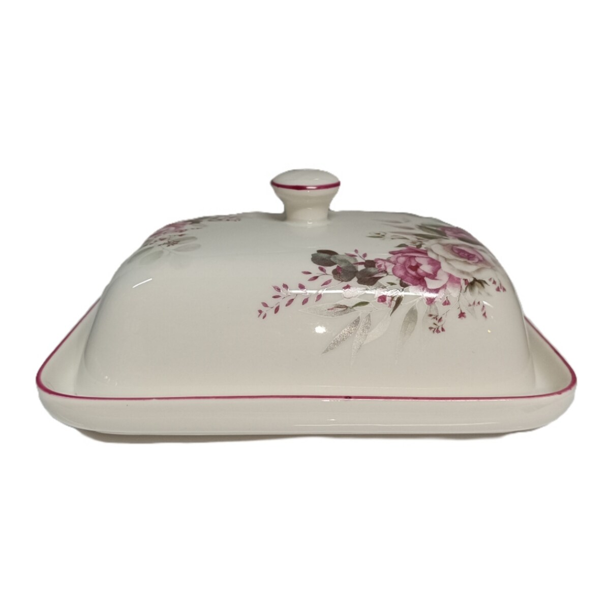 MASELNICZKA CERAMIKA na masło pojemnik w róże na prezent mama box jadalnia