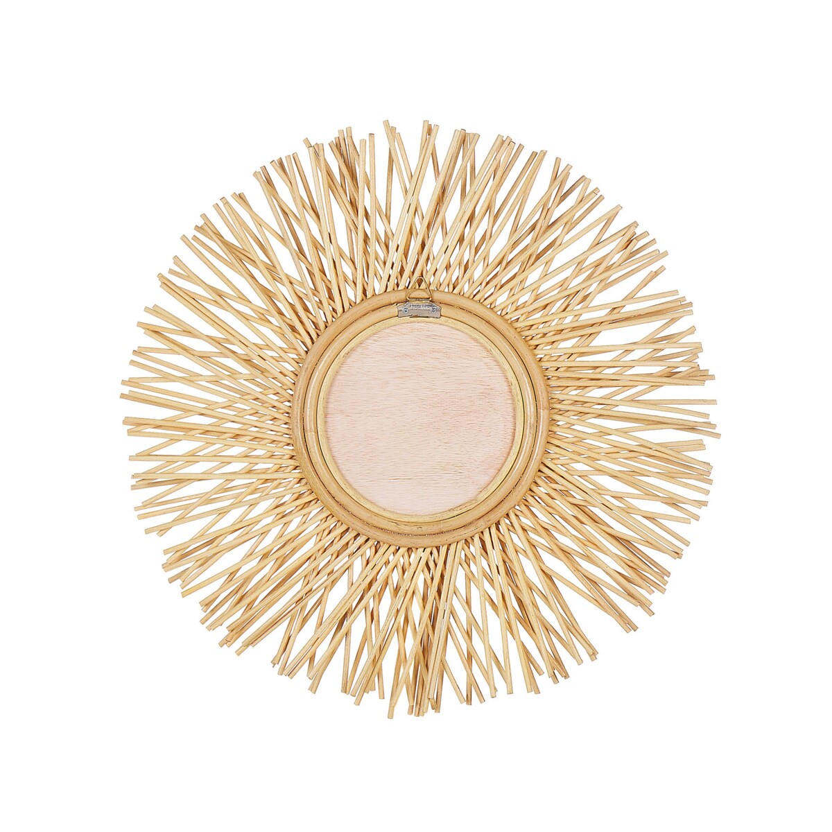 Rattanowe okrągłe lustro ścienne słońce ⌀ 60 cm naturalne KALASIN