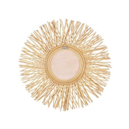 Rattanowe okrągłe lustro ścienne słońce ⌀ 60 cm naturalne KALASIN