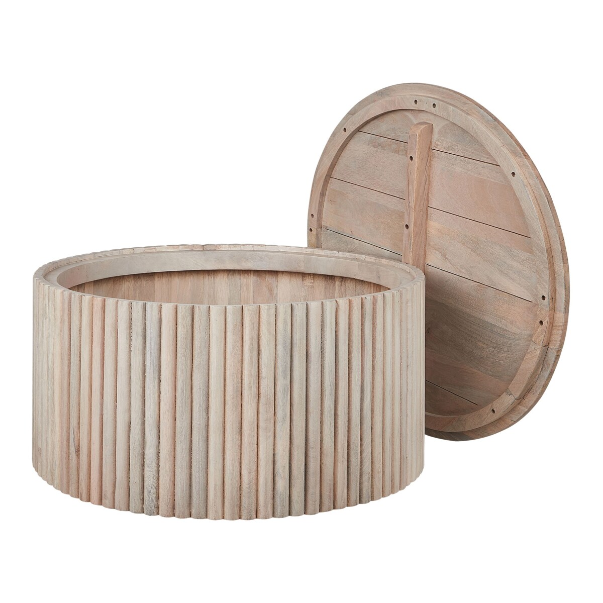 Stolik kawowy KIRKWOOD Drewno mango Jasnobrązowy ze schowkiem