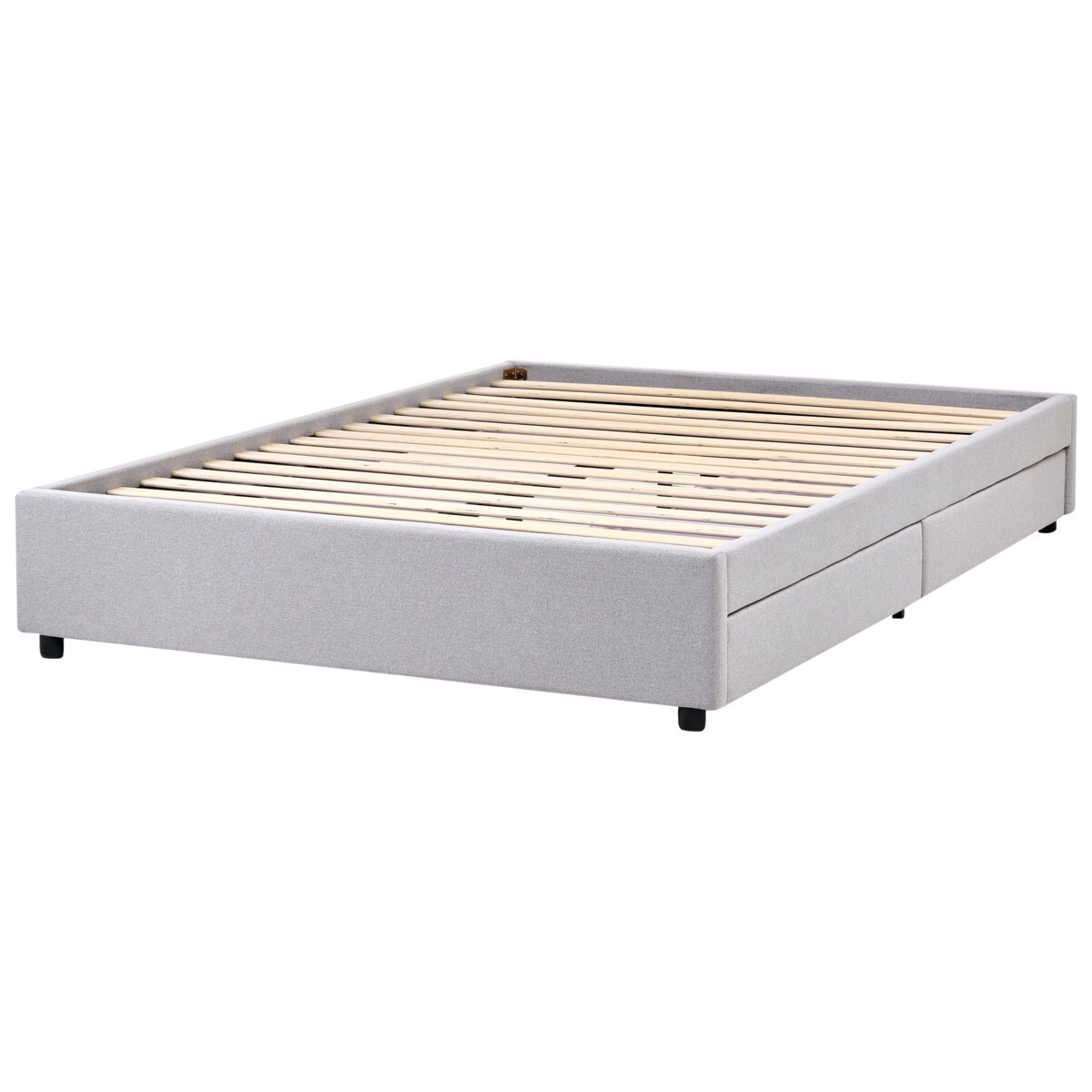 Łóżko z szufladami bez zagłówka PRADES 140 x 200 cm Jasnoszary