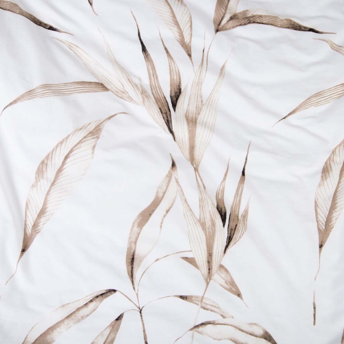 Pościel bawełniana 140x200 Livia biała w beżowe liście, Cottonlove