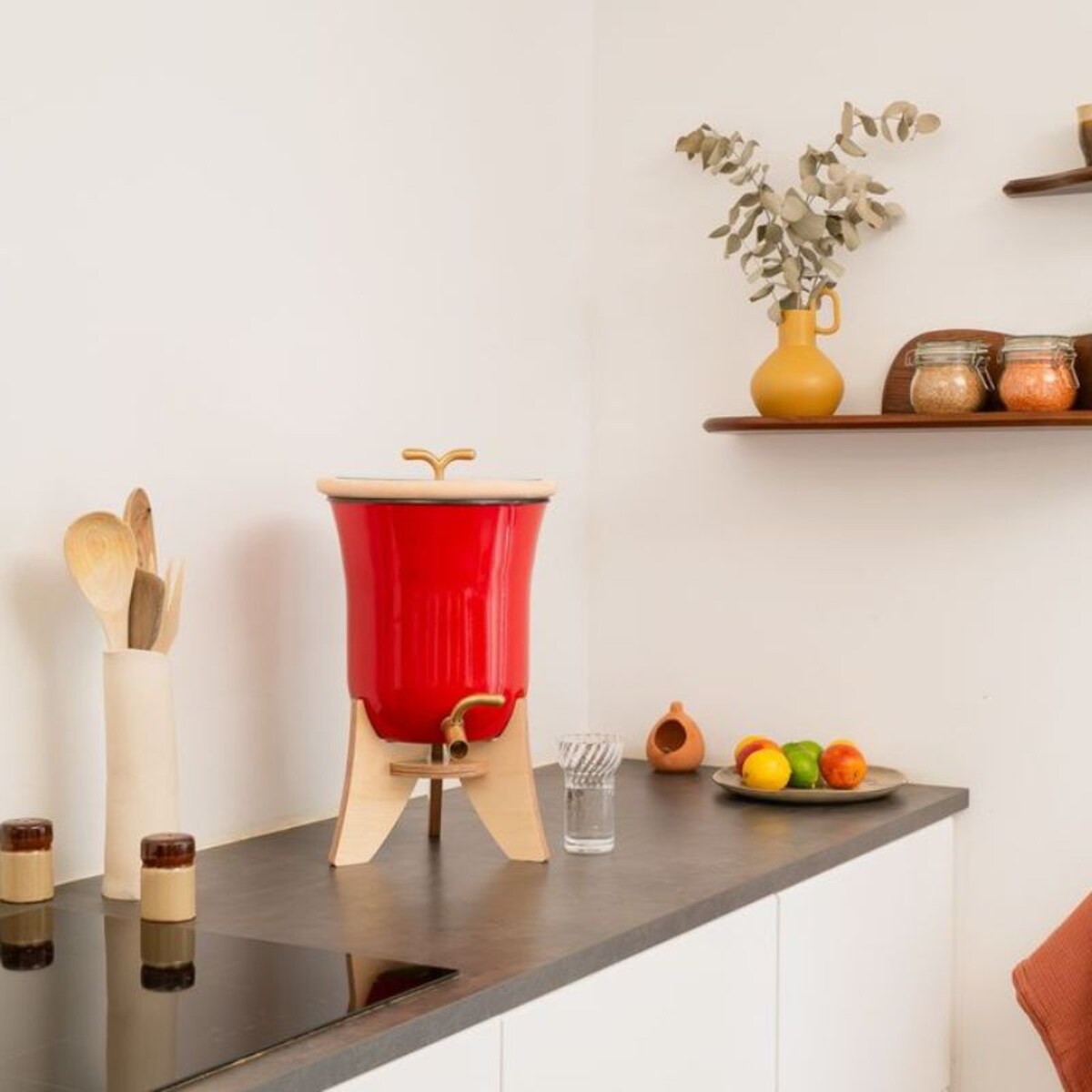 Francuski ceramiczny filtr do wody Volkao Le Magma – czerwony