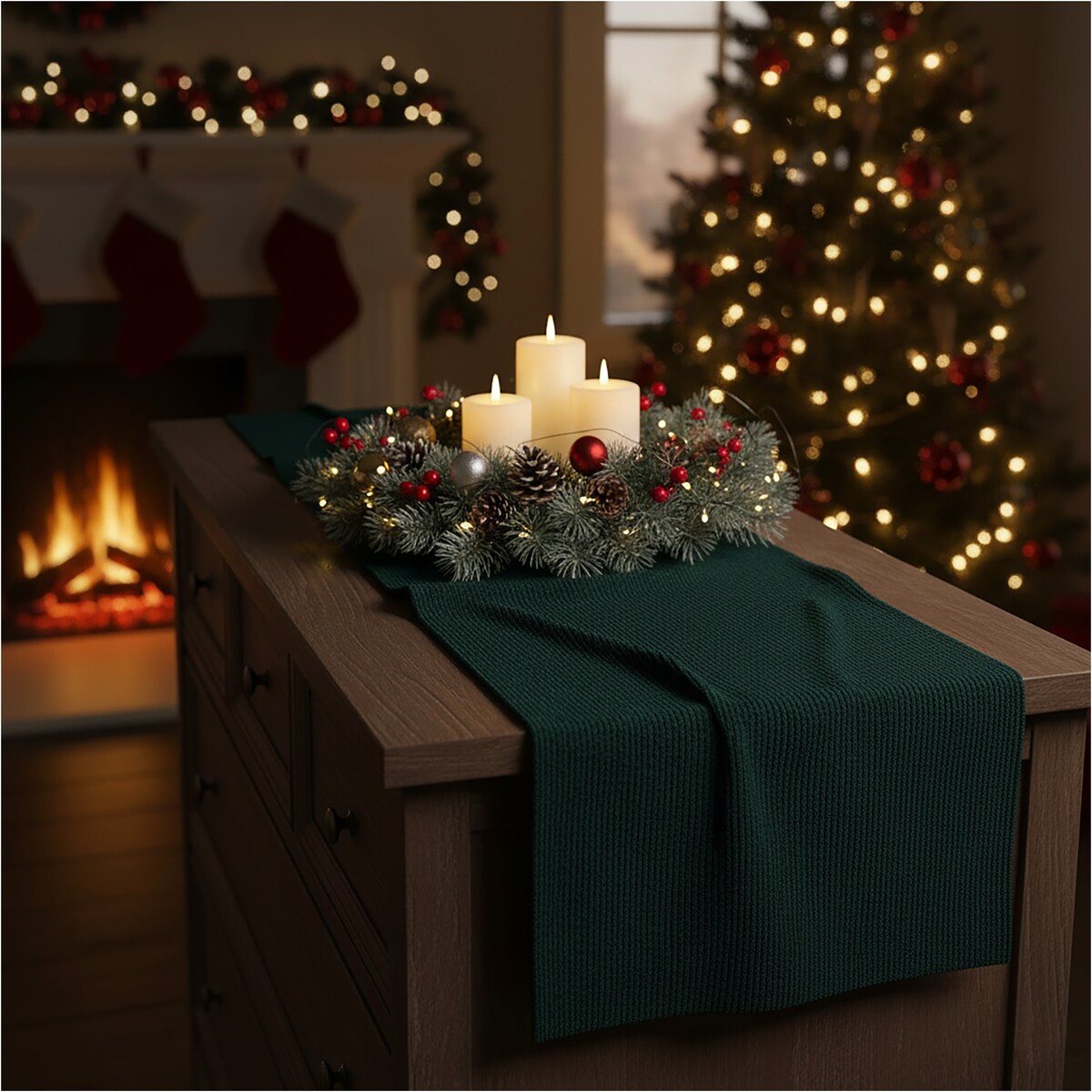 Bieżnik Świąteczny Na Stół Obrus 200X28 Dekoracyjny Ozdobny Na Święta