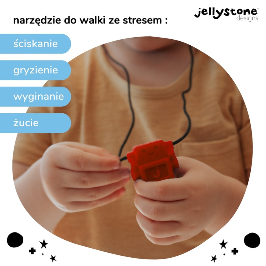 Wisiorek antystresowy Robot czerwony Jellystone Designs
