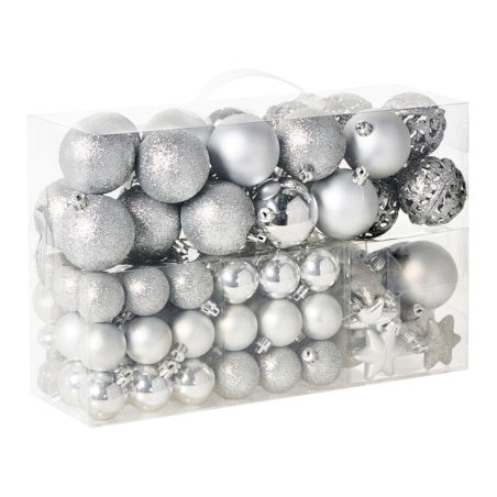 Zestaw 102 bombek BANDAK Srebrny
