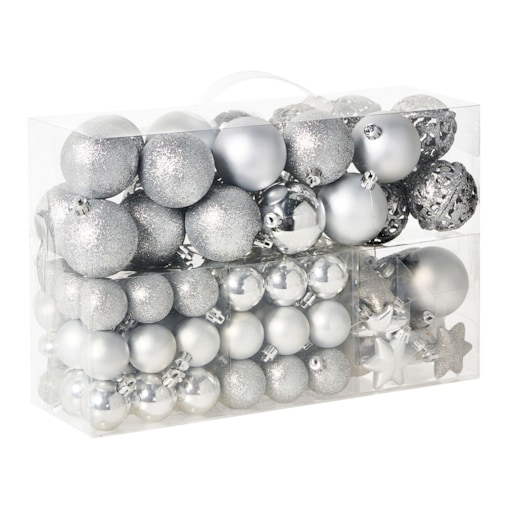 Zestaw 102 bombek BANDAK Srebrny