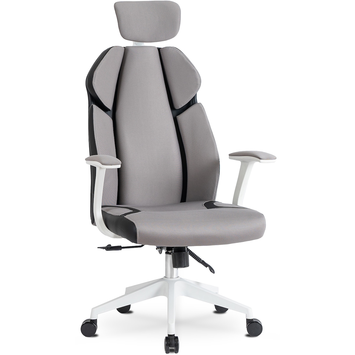 Krzesło biurowe obrotowe ergonomiczne szare-białe DUNCAN