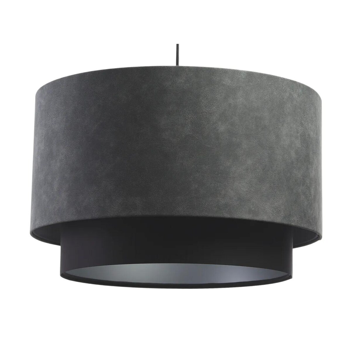 Lampa wisząca DOUBLE ZAMSZ 50 szara/czarna