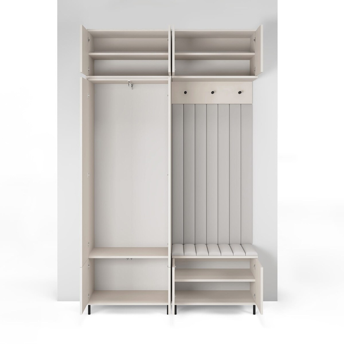 Garderoba Ritmo wersja 2 szafa frezowana Trinity 19 beż Cashmere