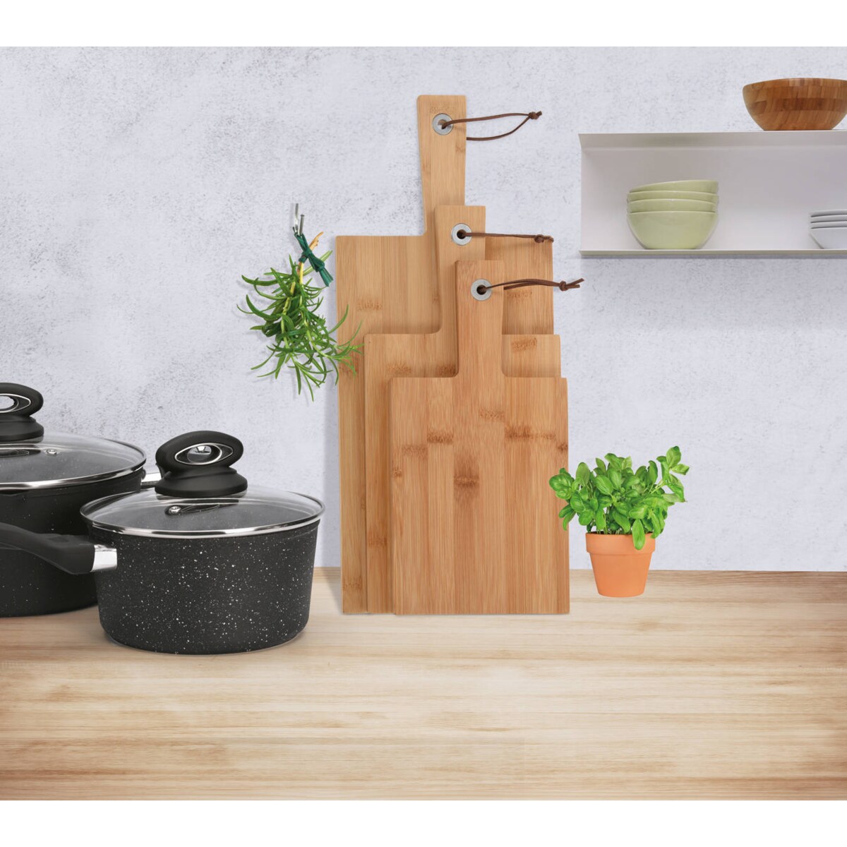 Deski do krojenia, bambusowe, 3 sztuki