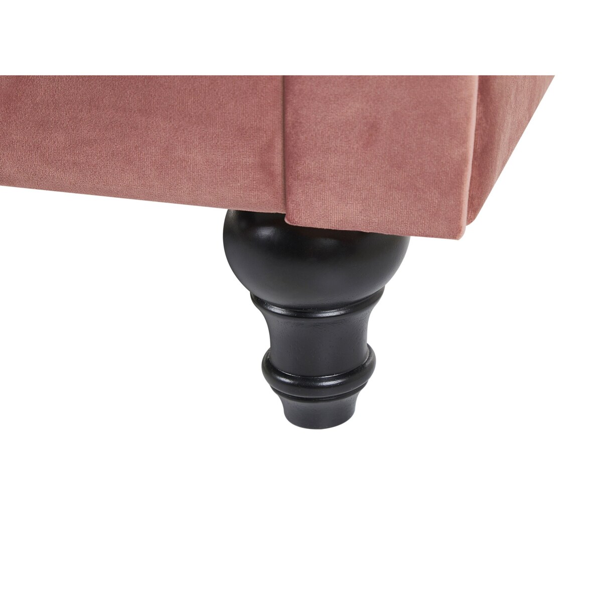 Sofa 3-osobowa welurowa różowa CHESTERFIELD