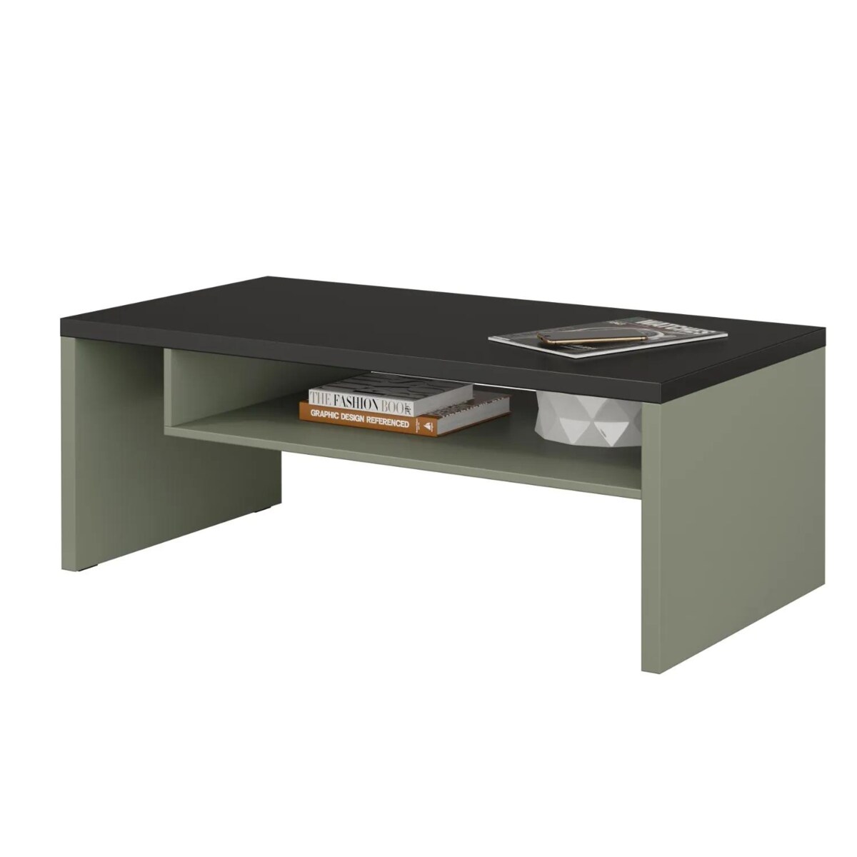 Stolik kawowy CROSS 120x60 zielony/czarny