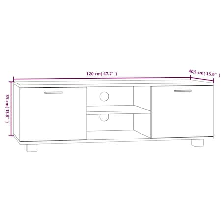 vidaXL Szafka pod telewizor, brązowy dąb, 120x40,5x35 cm