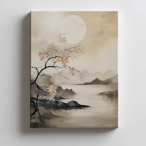 Zamglone jezioro, 30x40 cm, bez ramy, płótno premium na blejtramie