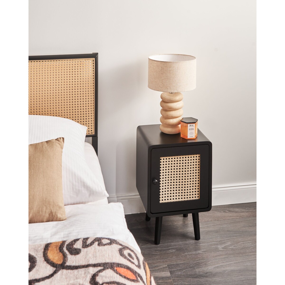 Szafka nocna LEFROY Drewno Czarny