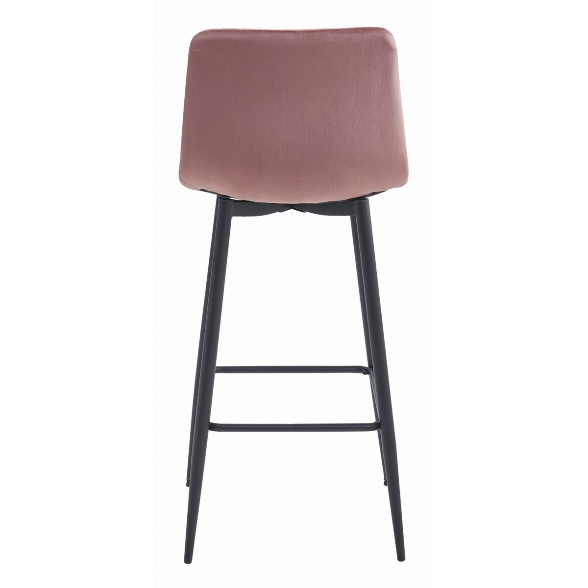 Hoker Do Jadalni Kuchni Baru Wysoki Pozza - Aksamit Ciemny Róż / Nogi Czarne X 2