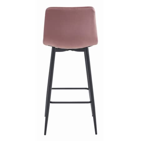 Hoker Do Jadalni Kuchni Baru Wysoki Pozza - Aksamit Ciemny Róż / Nogi Czarne X 2