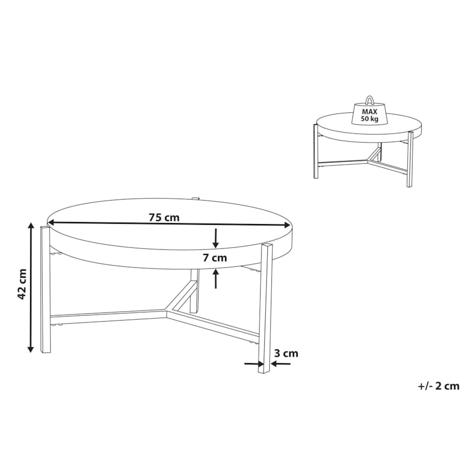 Stolik kawowy jasne drewno BONITA