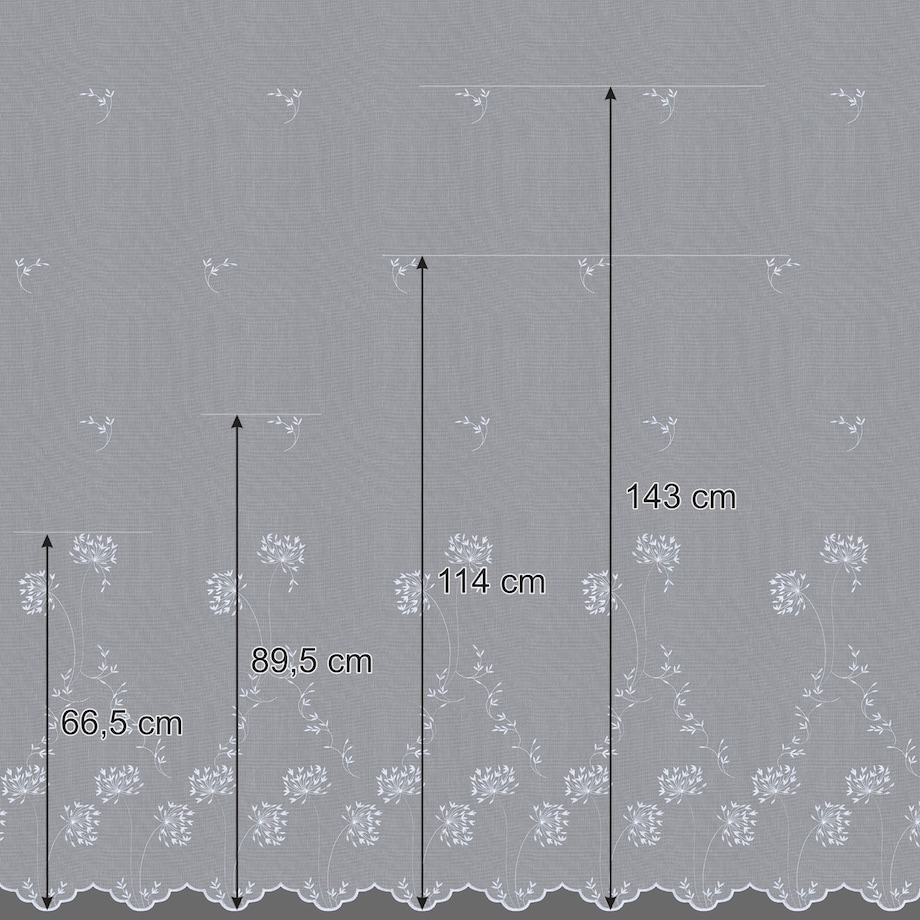 Firana na taśmie 300x245 biały w dmuchawce