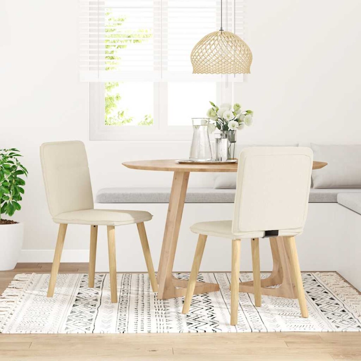 vidaXL Krzesła stołowe, 2 szt., lniane