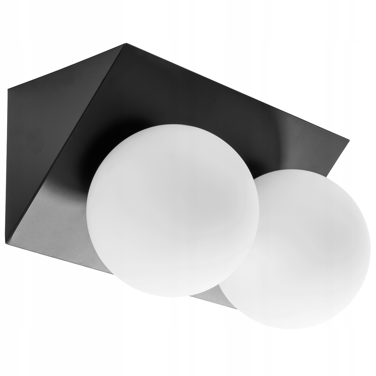 Lampa Ścienna Kinkiet Metalowy Czarny Biały Klosz