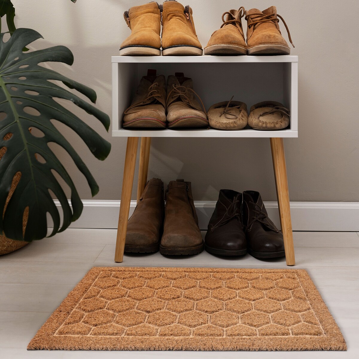 Wycieraczka wejściowa 40x60 cm Heksagony kokosowa pod drzwi