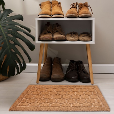 Wycieraczka wejściowa 40x60 cm Heksagony kokosowa pod drzwi