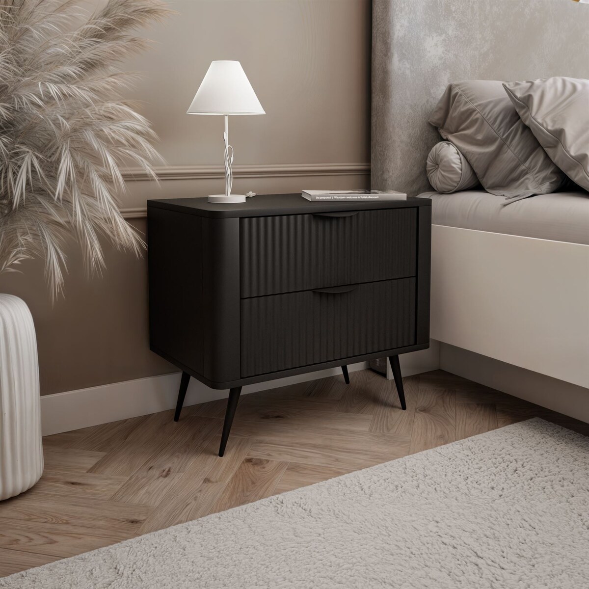 Szafka nocna SCARLETT z szufladami czarna