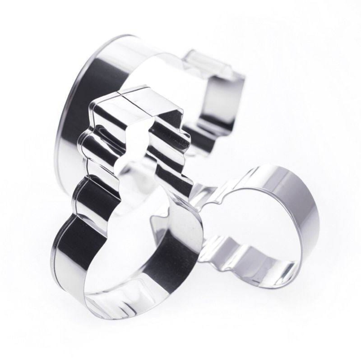 Wykrawacz Cukierniczy Stalowy / Foremka do Ciastek Pierników Bałwan Zestaw 3 El.