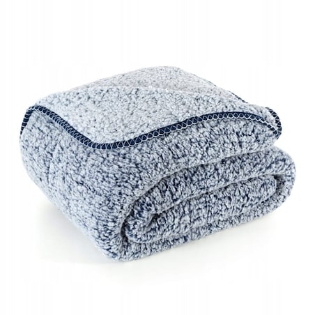 Koc 170x210 Narzuta na Łóżko Mikrofibra Baranek Koala Granat + Biały