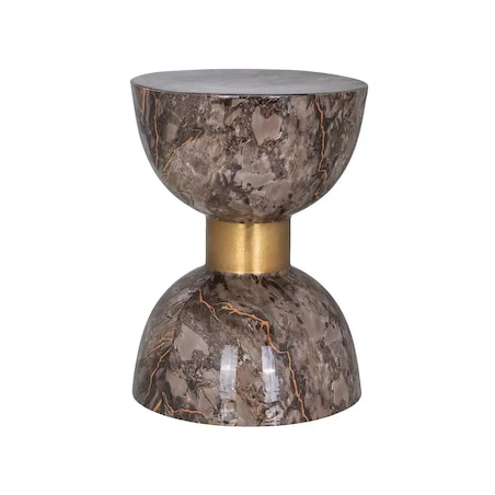 Szykowny stolik do salonu Aimy 825188 Richmond Interiors klepsydra marmurowy brązowy