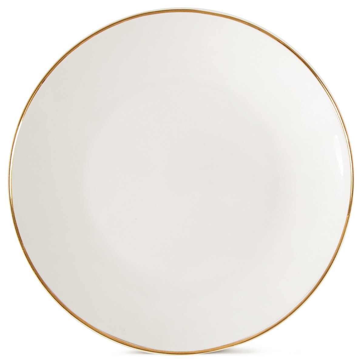 KONSIMO AD BELLA, Talerz obiadowy 6 szt., kolor ecru/złoty