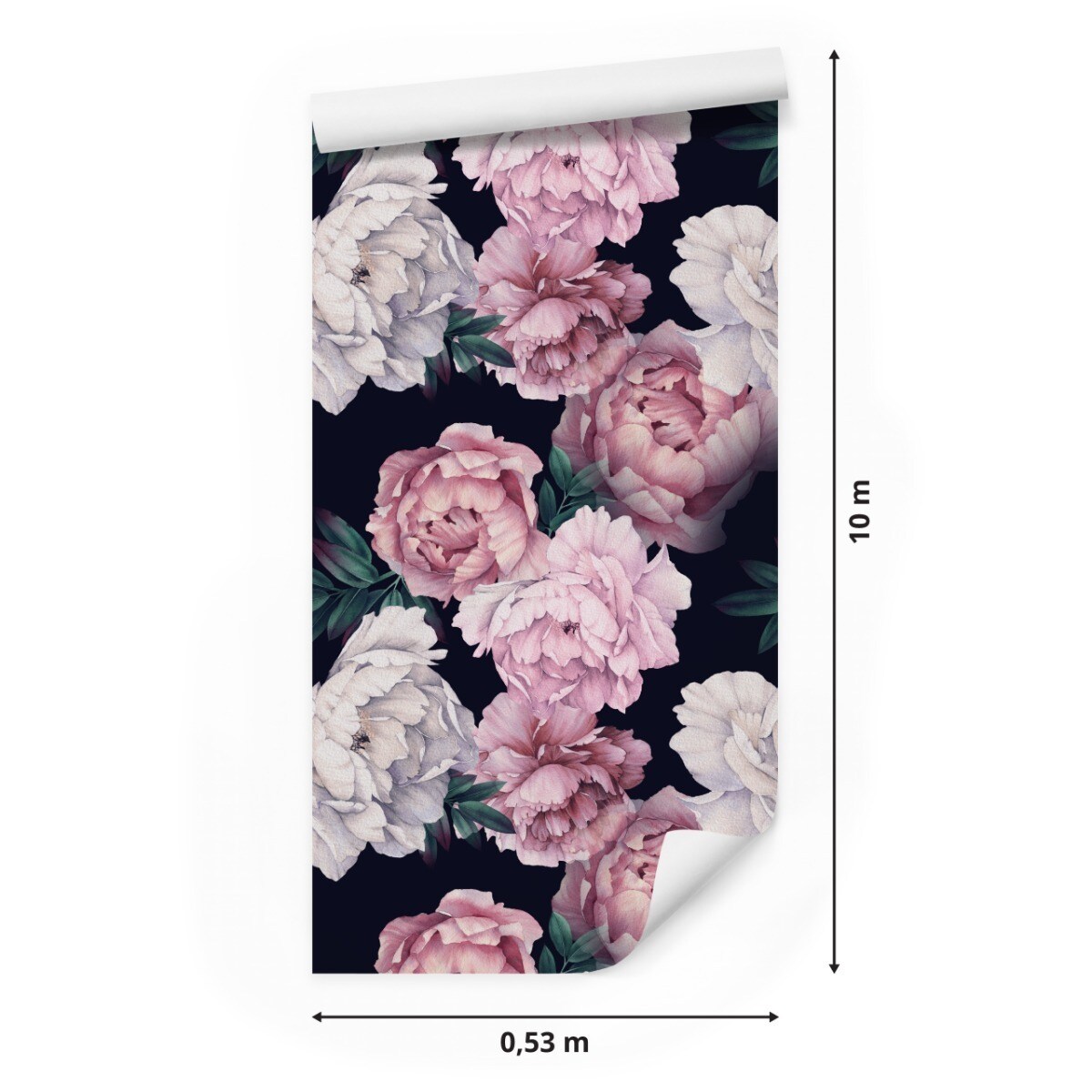 Tapeta Kolorowe PIWONIE Malowane Kwiaty Akwarela