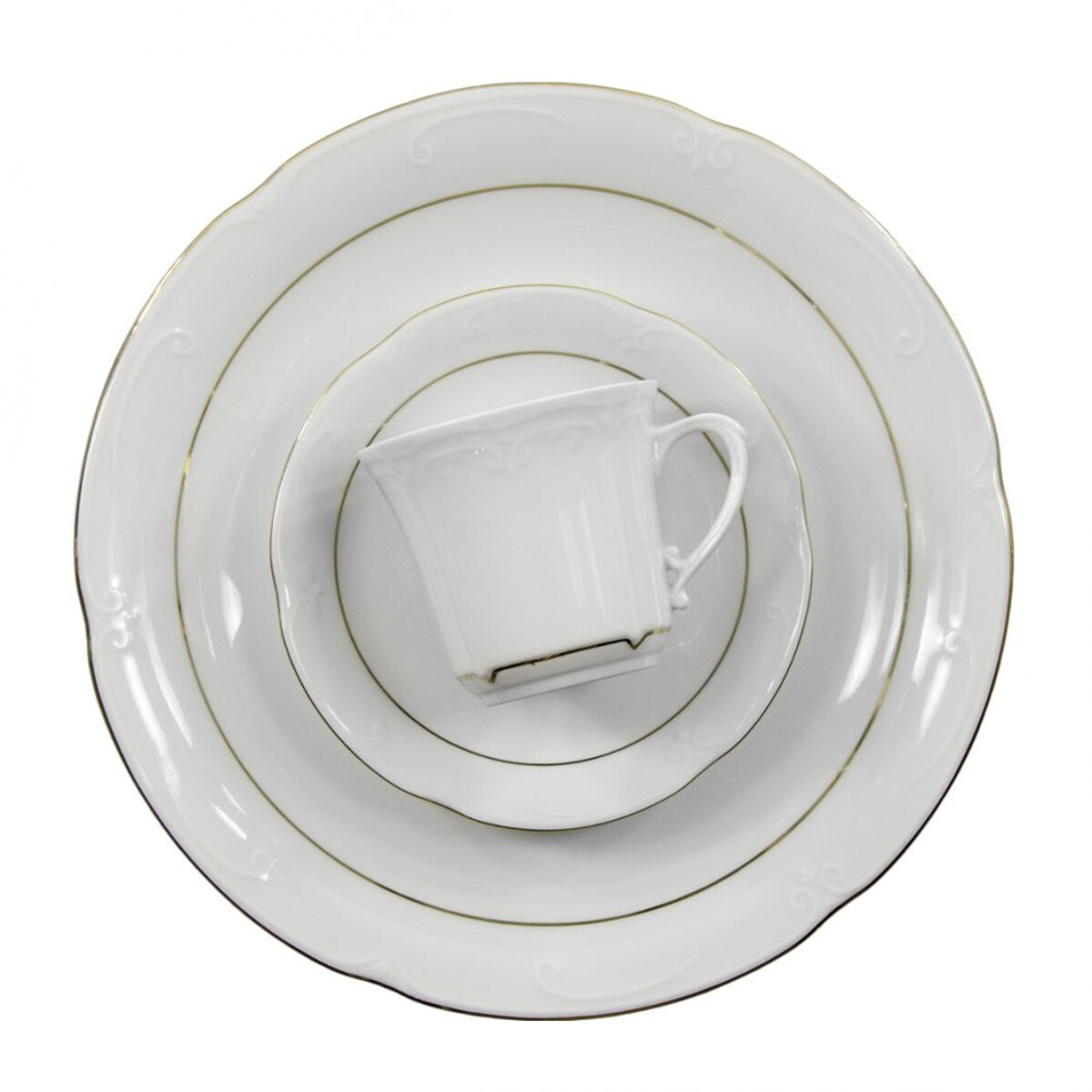 Zestaw obiadowo-kawowy dla 6 osób 30 el. Kamelia Złota Linia B014