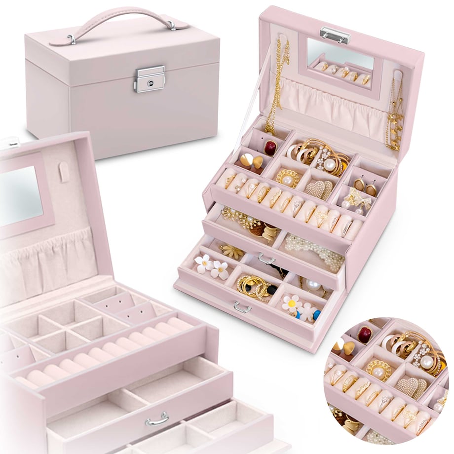 Pudełko szkatułka na biżuterię różowe Massido