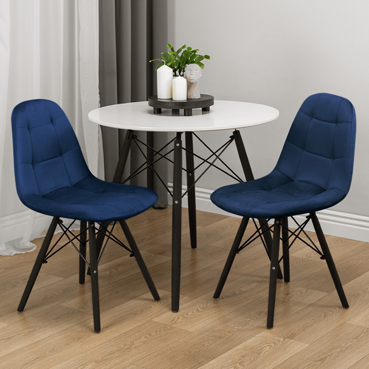 Krzesło tapicerowane skandynawskie nowoczesne welurowe pikowane