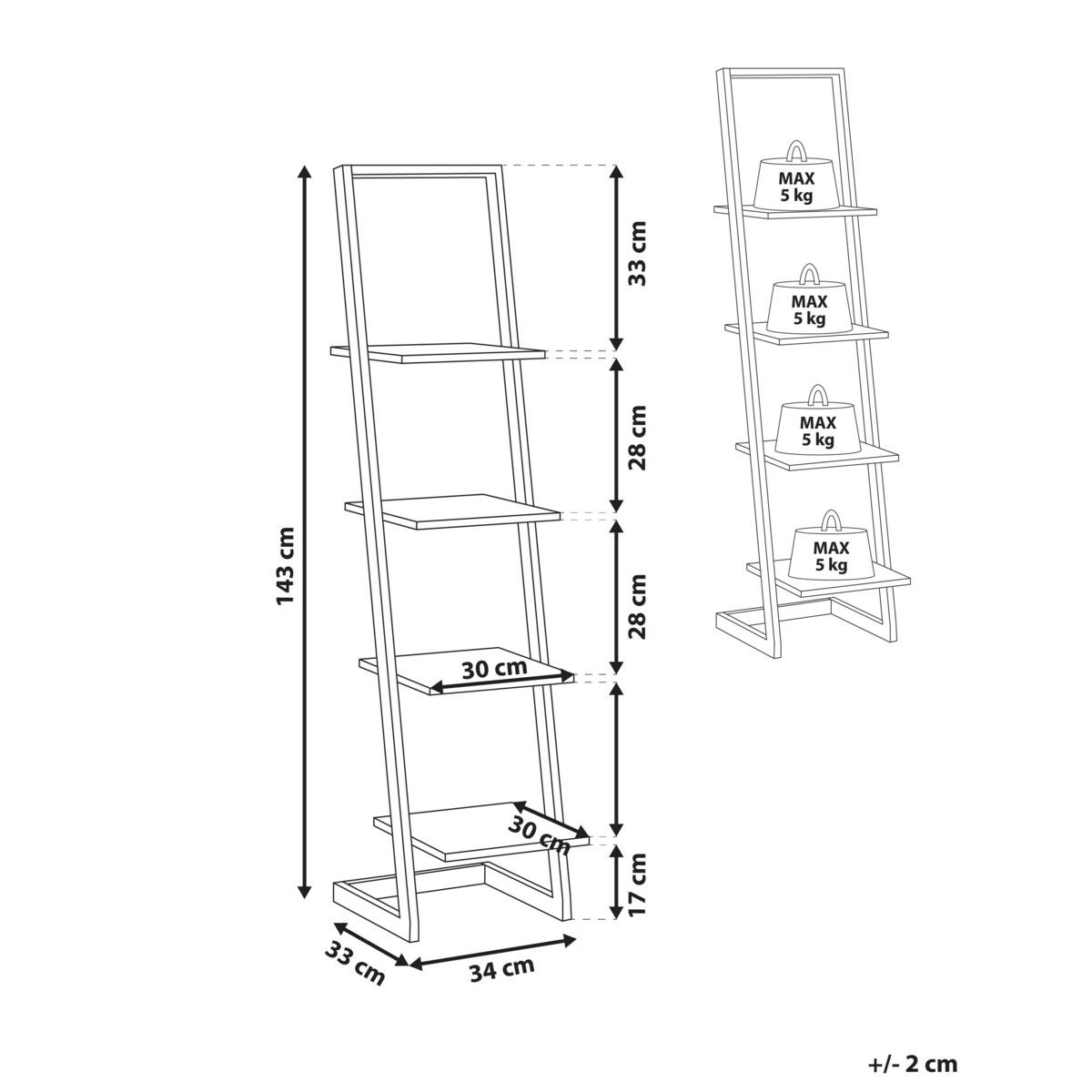 Regał 4 półki JOPLIN 143 cm Biały